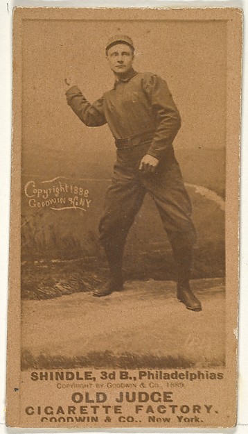 Goodwin & Company, William D. "Billy" Shindle, 3rd Base, Philadelphia, from the Old Judge series (N172) for Old Judge Cigarettes