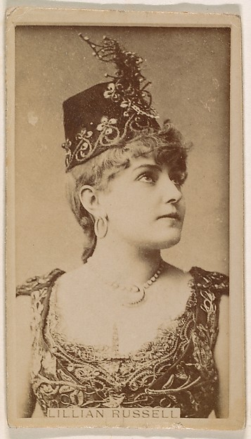 Kinney Brothers Tobacco Company, Lillian Russell, from the Actresses series (N245) issued by Kinney Brothers to promote Sweet Caporal Cigarettes