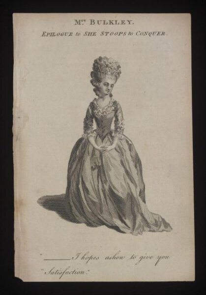 Unknown, Mrs Bulkley. / Epilogue to She Stoops to Conquer
