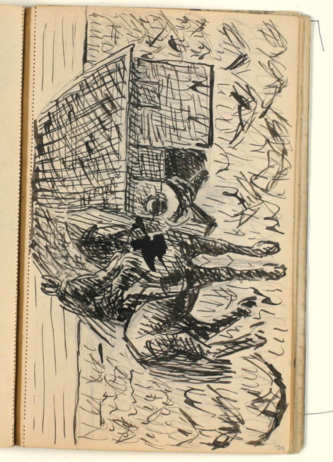 Niels Larsen Stevns, Kompositionsudkast til Blichers novelle "Bettefanden", p. 125 - Krushoved ved Bettefandens hus