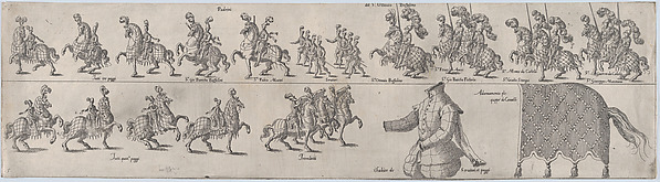 Anonymous, Plate depicting Ottavio Buffalino, from a series of twelve showing knights and their attendants dressed for a tournament (plate 5)