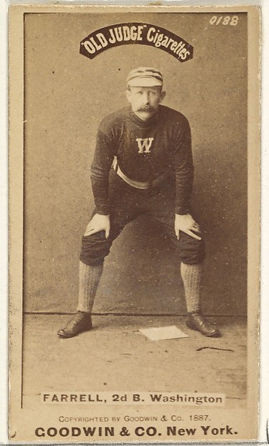 Goodwin & Company, John A. "Jack" Farrell, 2nd Base, Washington Nationals, from the Old Judge series (N172) for Old Judge Cigarettes