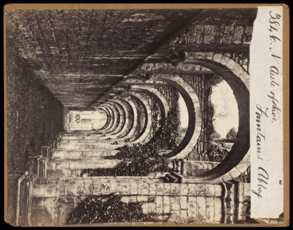 Francis Frith, N. Aisle of Nave.  Fountains Abbey