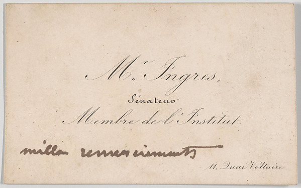 Anonymous, J.A.D. Ingres, calling card