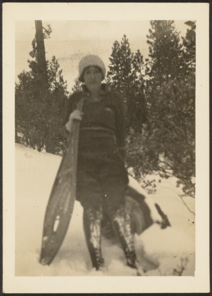 Louis Fleckenstein, [Woman with Snow Shoes]