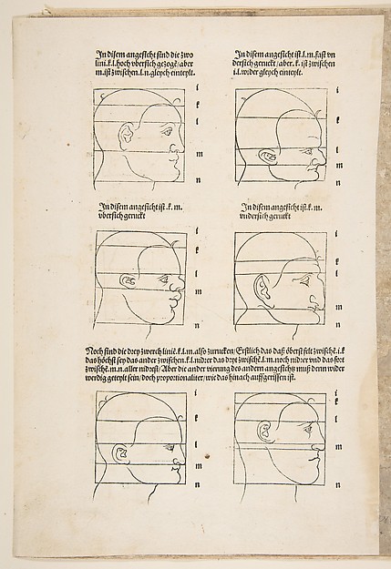 Albrecht Dürer, Illustration and Text from Dürer's "Vier Bucher von Menslicher Proportion"