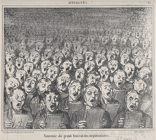 Honoré Daumier, Souvenir du grand festival des orphéonistes, from Actualités, published in Le Charivari, March 28, 1859