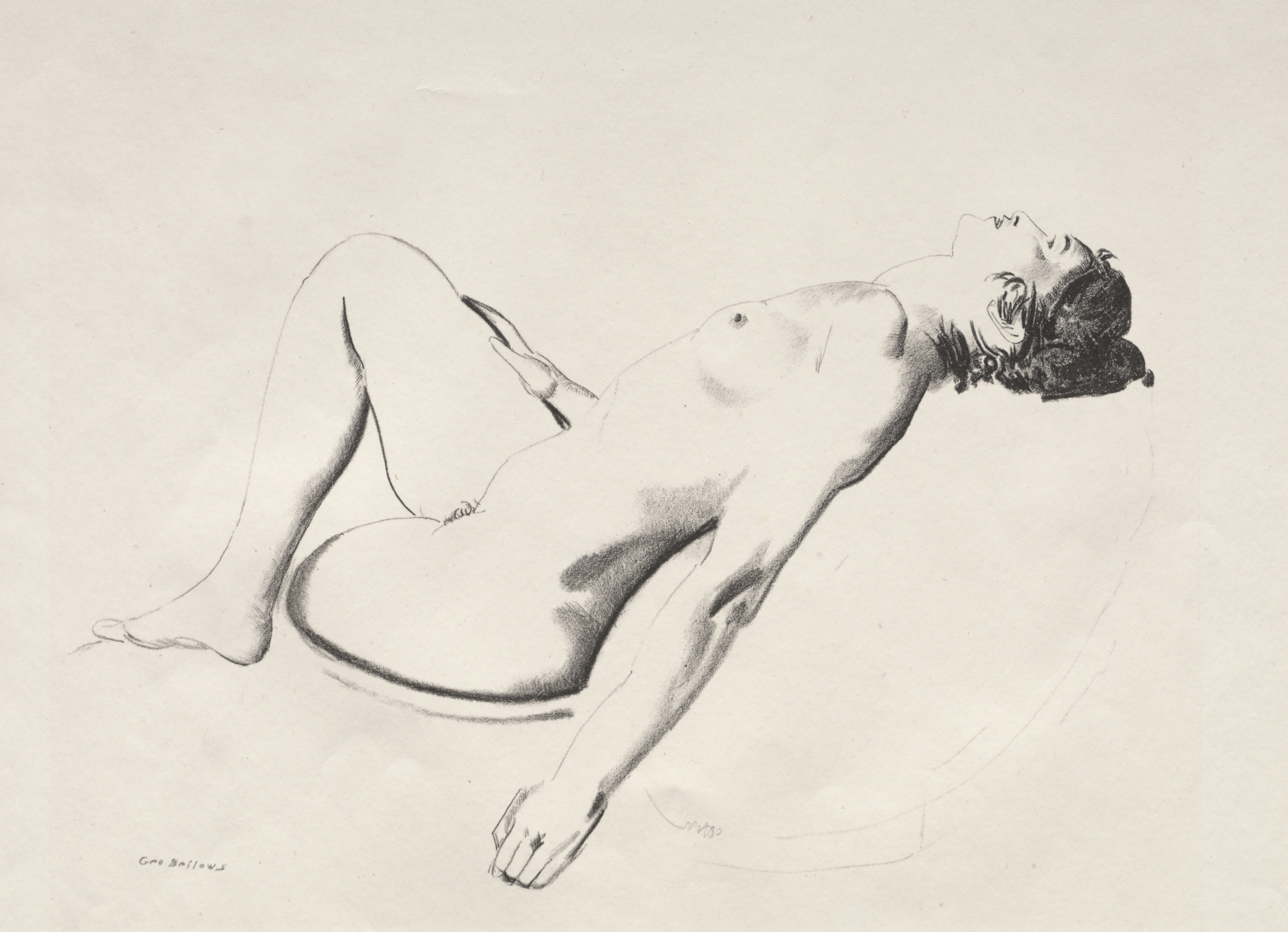 George Bellows, Nude Study, Woman Lying on a Pillow