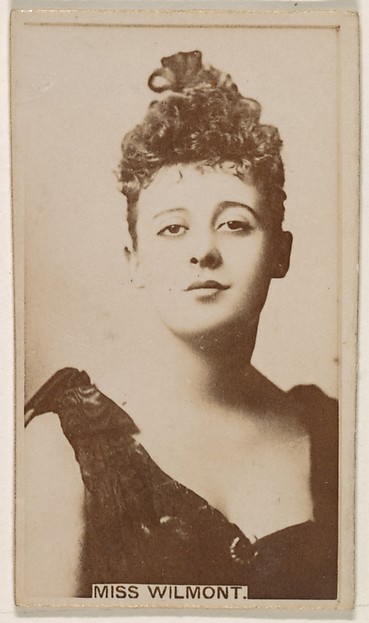 Kinney Brothers Tobacco Company, Miss Wilmont, from the Actresses series (N245) issued by Kinney Brothers to promote Sweet Caporal Cigarettes