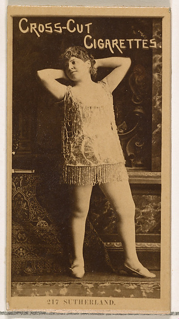 W. Duke, Sons & Co., Card Number 217, Sutherland, from the Actors and Actresses series (N145-2) issued by Duke Sons & Co. to promote Cross Cut Cigarettes
