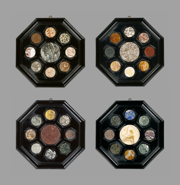 Unknown, Four Framed Hardstone Panels