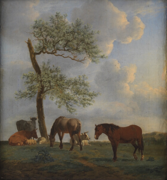 Adriaen van de Velde, Græsgang med heste og kvæg