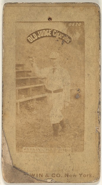 Goodwin & Company, Harkins, Pitcher, Brooklyn, from the Old Judge series (N172) for Old Judge Cigarettes