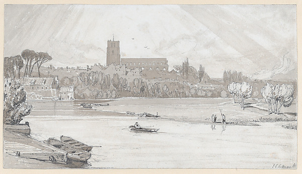 John Sell Cotman, The Town of Beccles from the Bridge, Suffolk