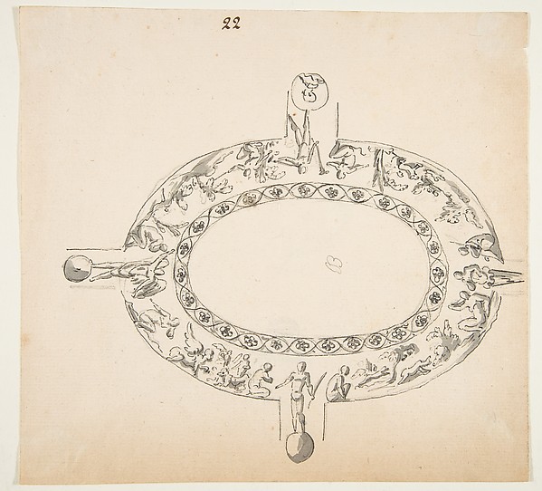 Anonymous, French, 19th century, Drawing After an Architectural Fragment