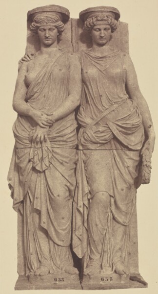 Édouard Baldus, [Caryatids by Louis Brian, Decoration of the Louvre, Paris]