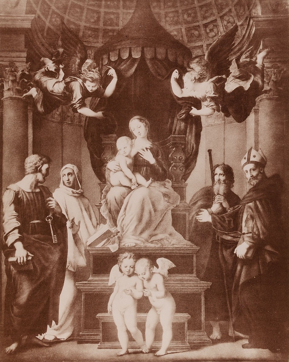 Giacomo Brogi, Firenze - Galleria Pitti: La Madonna detta del Baldacchino, Raffaello Sanzio