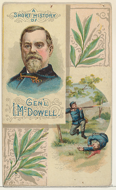 W. Duke, Sons & Co., A Short History: General Irvin McDowell, from the Histories of Generals series (N114) issued by W. Duke, Sons & Co. to promote Honest Long Cut Smoking and Chewing Tobacco