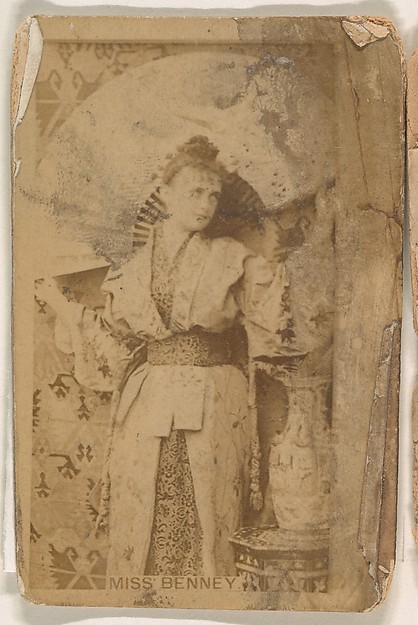 Kinney Brothers Tobacco Company, Miss Benney, from the Actresses series (N245) issued by Kinney Brothers to promote Sweet Caporal Cigarettes