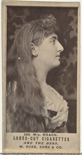 W. Duke, Sons & Co., Card Number 588, Mrs. Roach, from the Actors and Actresses series (N145-3) issued by Duke Sons & Co. to promote Cross Cut Cigarettes