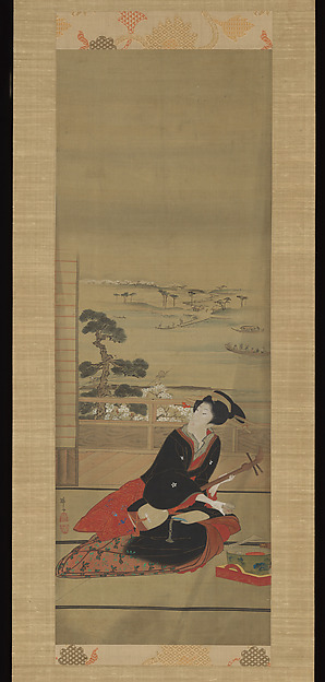 Teisai Hokuba, Female Entertainer with Shamisen