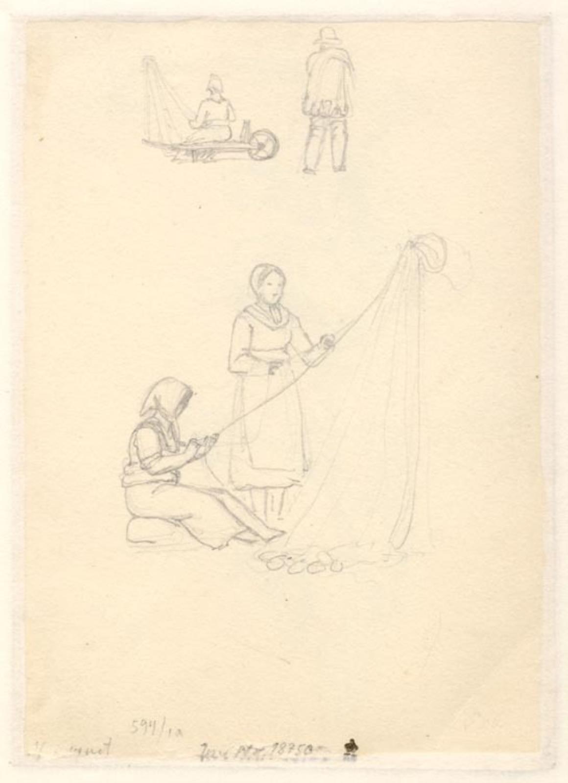 C.W. Eckersberg, Skitser af fiskerkoner, som ordner garn.