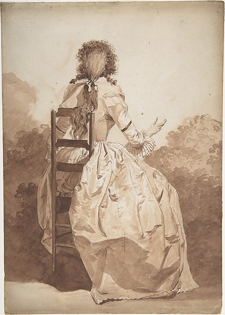 Anonymous, French, 18th century, Seated Woman, Seen from Behind