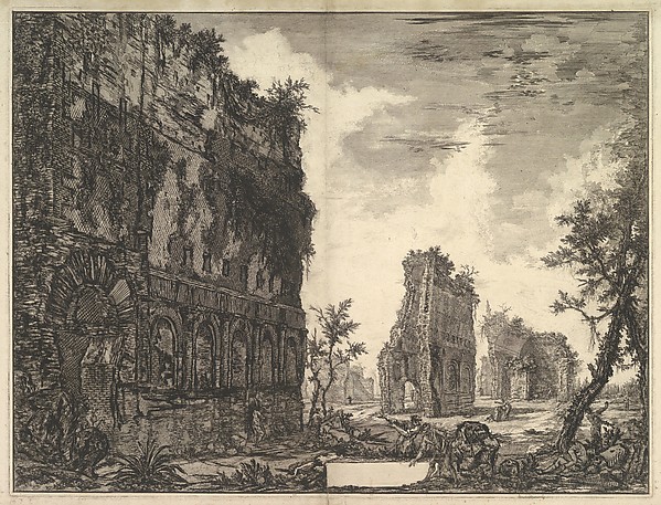 Giovanni Battista Piranesi, Hadrian's Villa: The Piazza d'Oro (Piazza of Gold) (Veduta degli Avanzi della Circonferenza delle antiche Fabbriche di una delle Piazze della Villa Adriana oggidi chiamata Piazza d'oro)