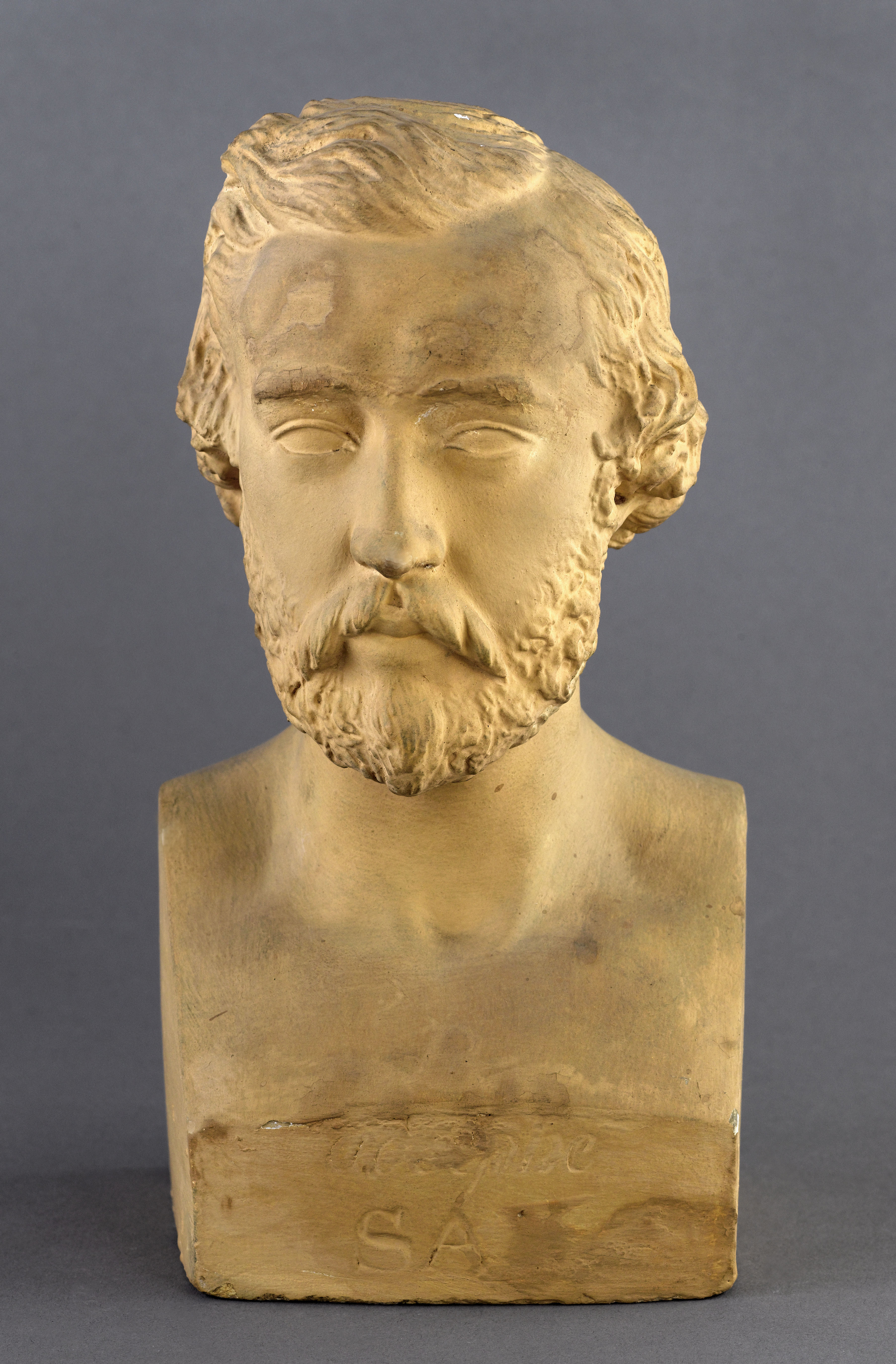 Jean Pierre Dantan, Portrait sérieux du facteur d'instruments, Antoine-joseph-Adolphe Sax (1814-1894)