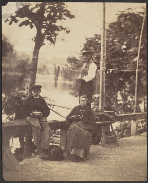 Unknown, [Three People along a River Bank]
