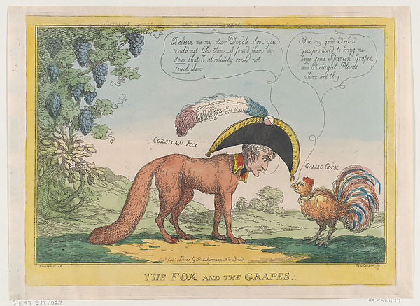 Thomas Rowlandson, The Fox and the Grapes