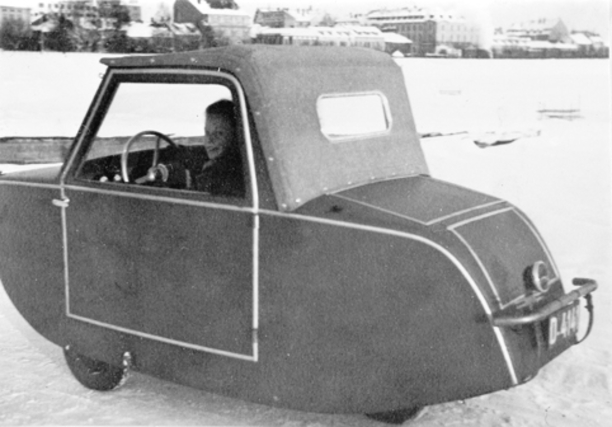 Anno Domkirkeodden, INGENIØR SVERRE HAGEN MEK. VERKSTED, LINDBERGBAKKEN 3, ELEKTRISK BIL, D-4141, PRODUSERT I BRUMUNDDAL