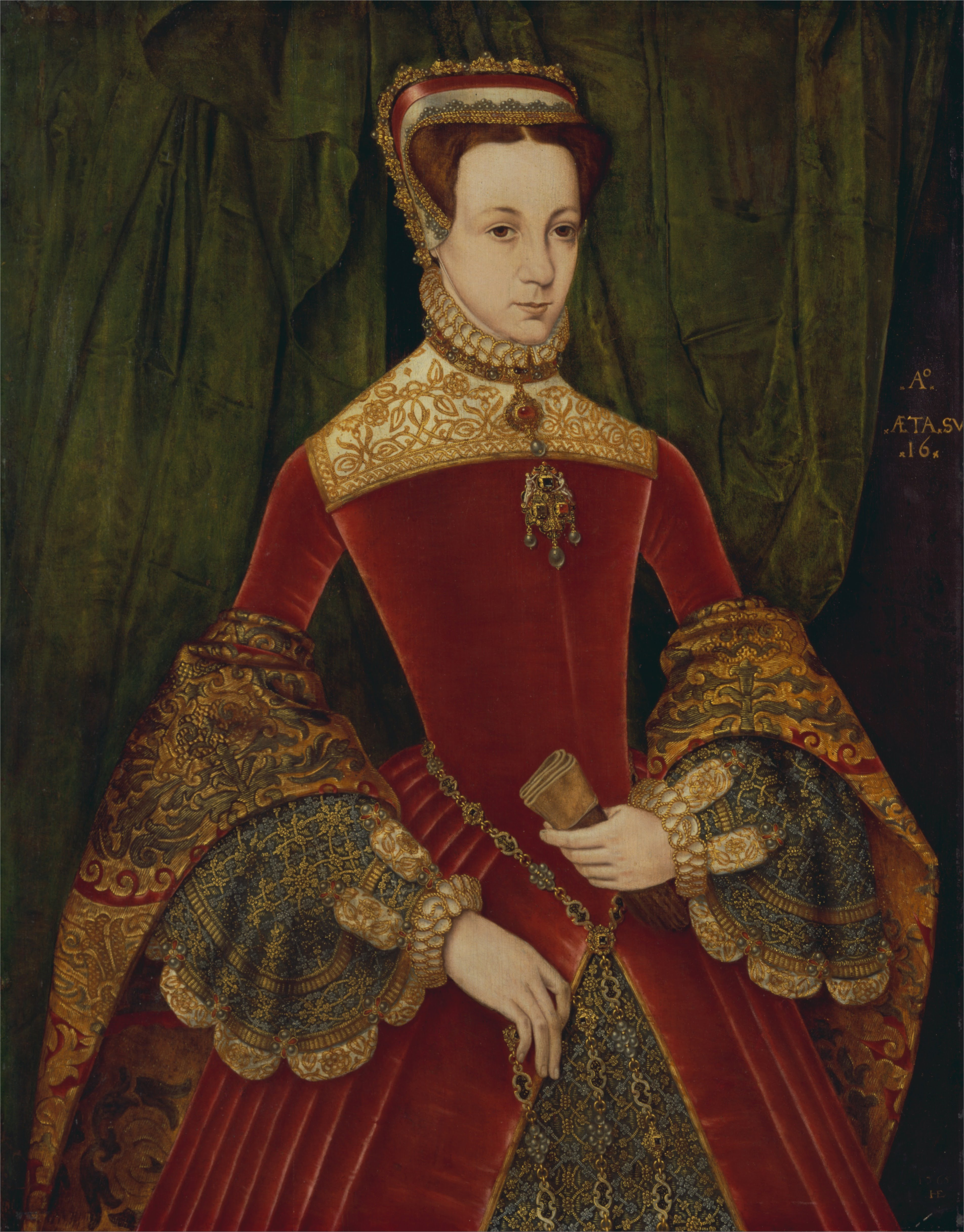 Hans Eworth, Portrait of a woman, aged sixteen, previously identified as Mary Fitzalan, Duchess of Norfolk, 1565