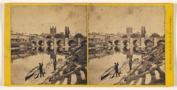 Unknown, Hereford, the Old Wye Bridge and Cathedral.