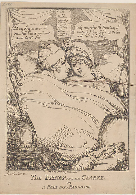 Thomas Rowlandson, The Bishop and His Clarke, or, A Peep into Paradise