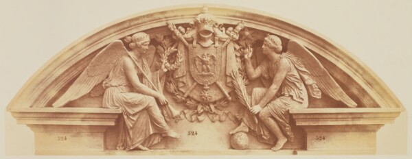 Édouard Baldus, ["La Gloire et l'Immortalité", Sculpture by Augustin Alexandre Dumont, Decoration of the Louvre, Paris]