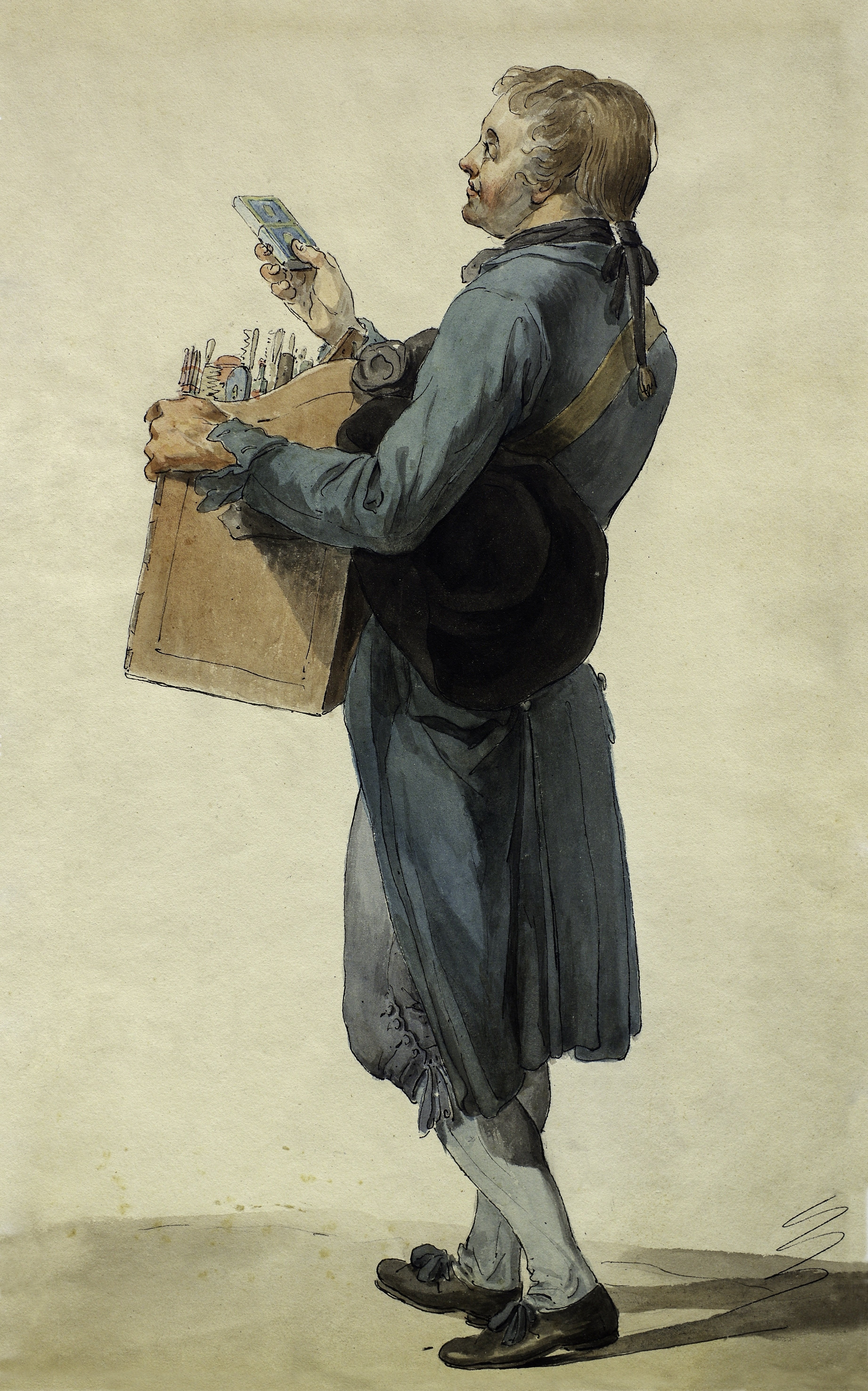 Unknown artist, Straßenhändler beim Verkauf von Spielkarten