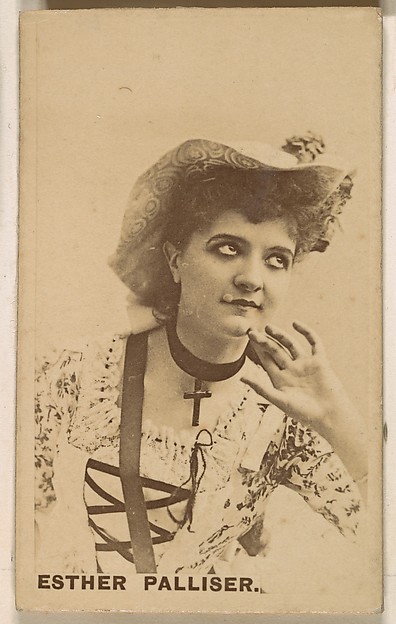 Kinney Brothers Tobacco Company, Esther Palliser, from the Actresses series (N246), Type 1, issued by Kinney Brothers to promote Sporting Extra Cigarettes