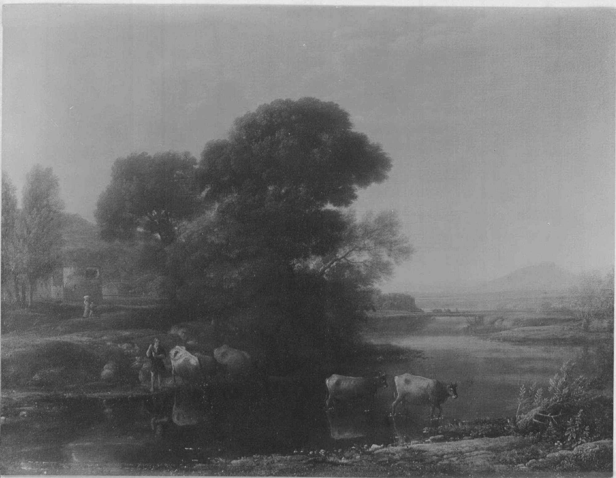 Claude Lorrain, Landscape with Cattle Crossing a Stream