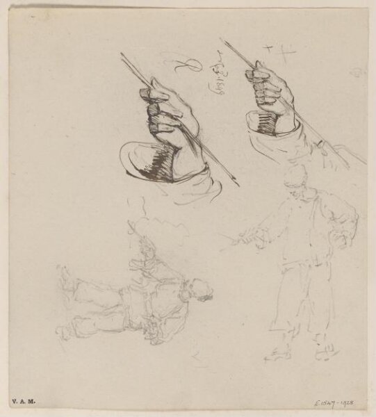 George Chinnery, The hands of a Chinese man holding a line