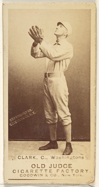 Goodwin & Company, Owen F. "Spider" Clark, Catcher, Washington Nationals, from the Old Judge series (N172) for Old Judge Cigarettes