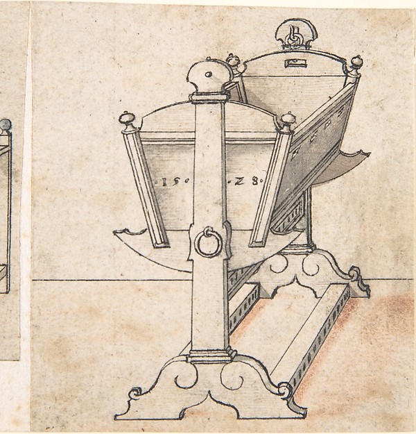 Peter Flötner, Perspectival Drawing of a Cradle