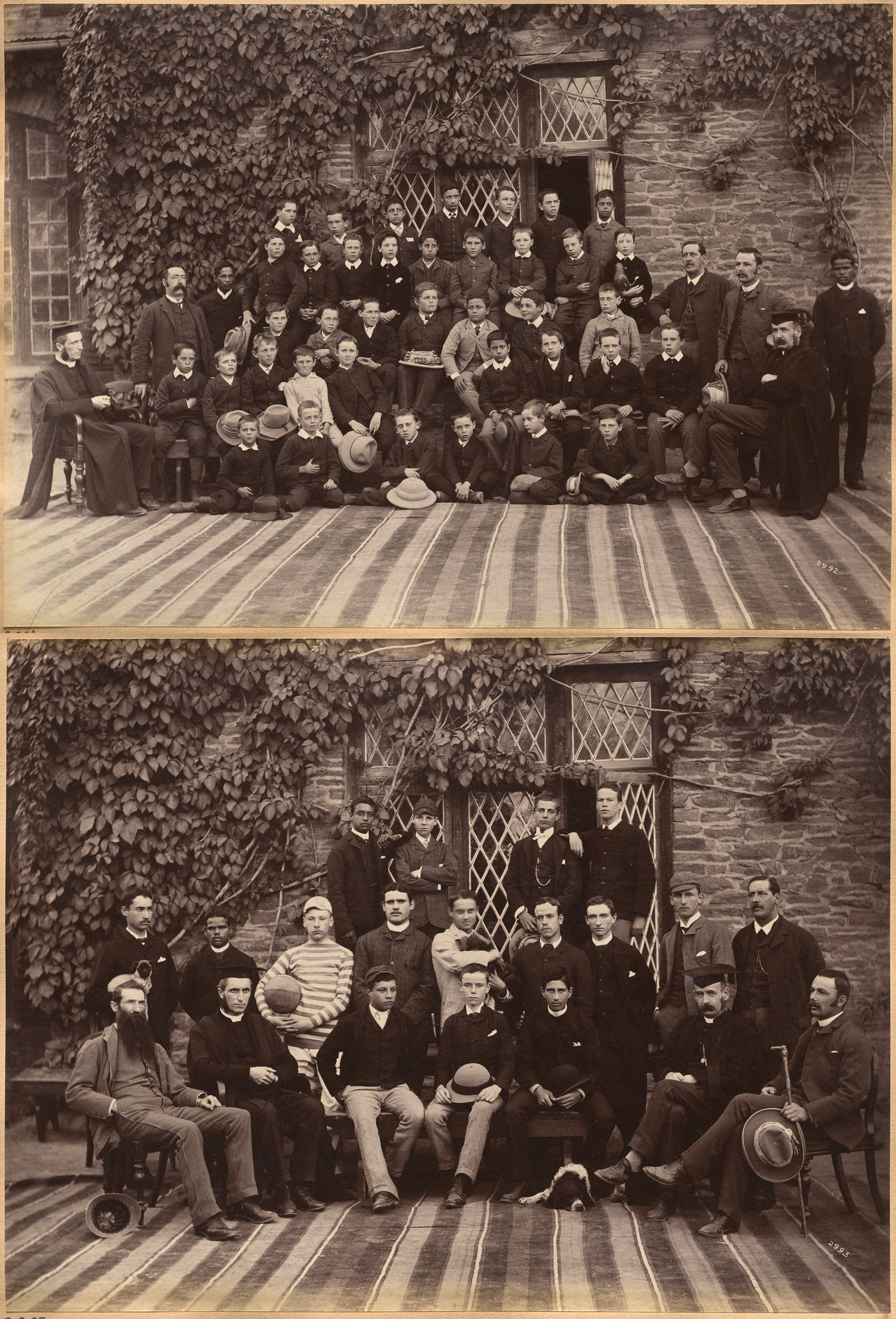 Raja Deen Dayal, Primary Class Bishop Cotton School, Shimla (recto); High Class Students and Teachers at Bishop Cotton School, Shimla (verso)