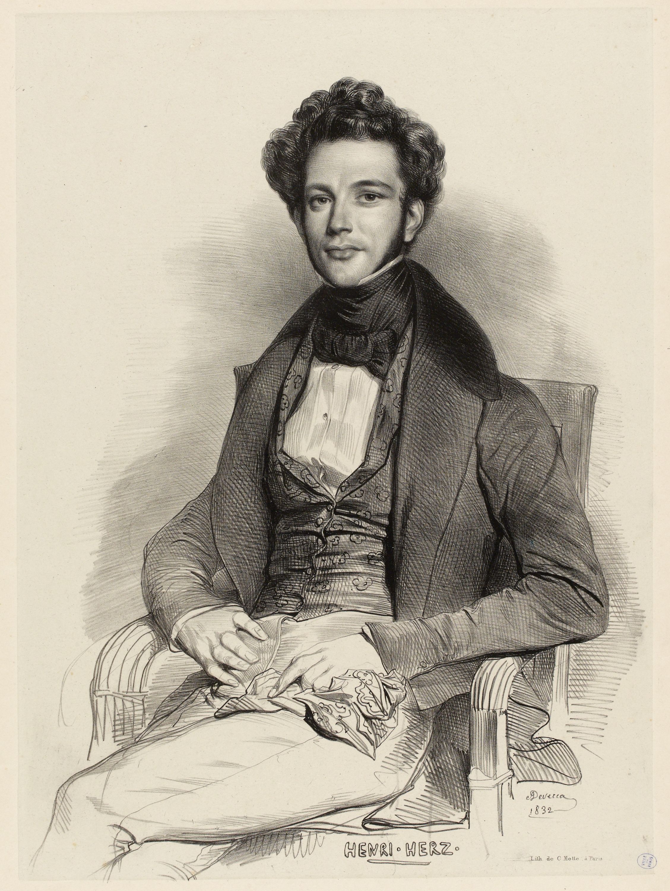 Achille Devéria, Portrait de Henri Herz (1806-1888), pianiste
