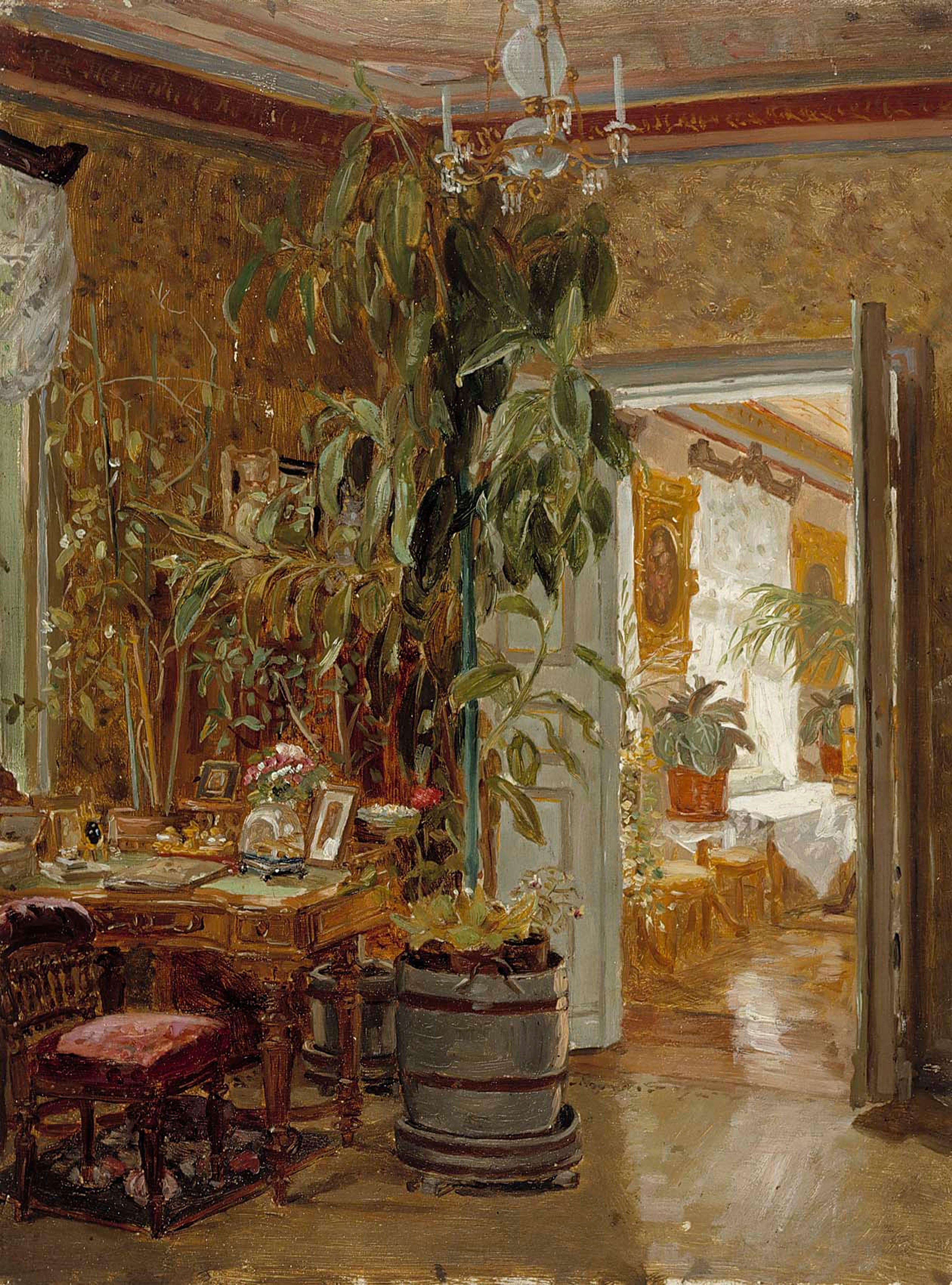 Adolf von Becker, Interior from the Hallonblads' Home, Hympölä Manor