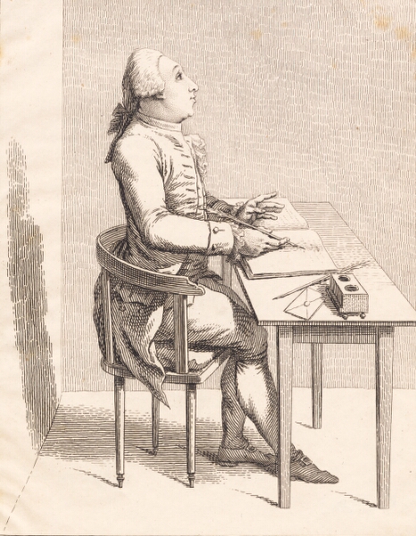 J.F. Clemens, En herre ved et skrivebord