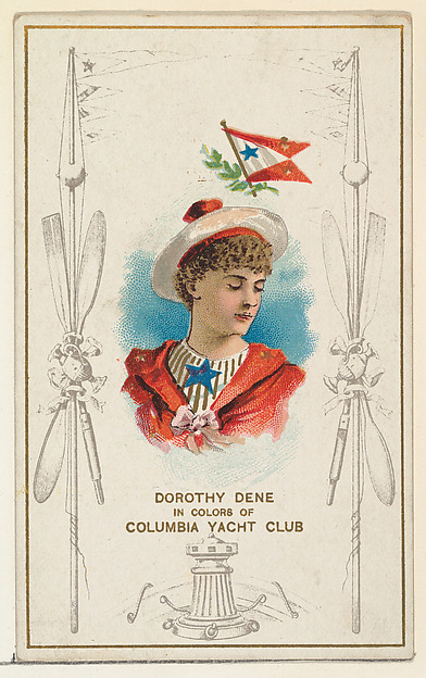 W. Duke, Sons & Co., Dorothy Dene in Colors of Columbia Yacht Club, from the Yacht Colors of the World series (N140) issued by Duke Sons & Co. to promote Honest Long Cut Tobacco