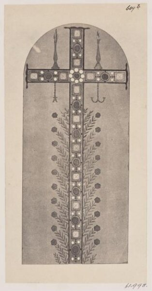 Parker, John Henry, Catacomb of S. Pontianus - Painting of a Jewelled Cross, A.D. 858-867