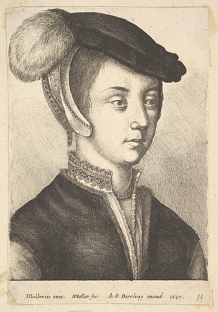 Wenceslaus Hollar, Young woman wearing a feathered cap