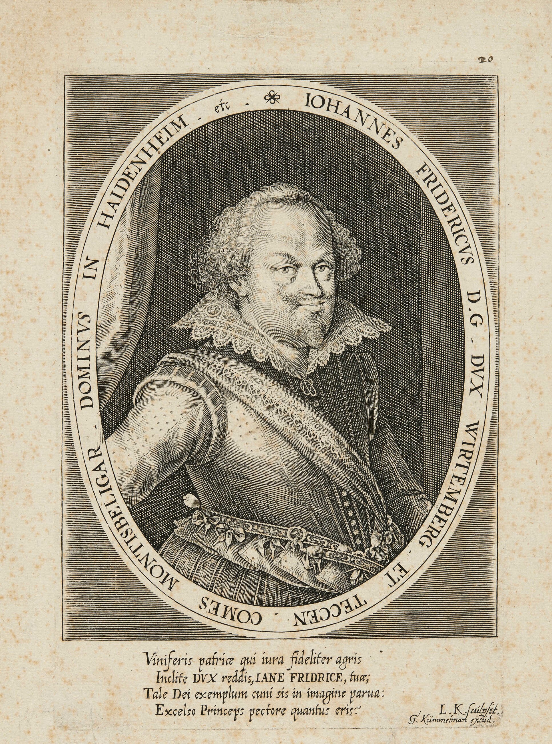 Lukas Kilian, Bildnis Herzog Johann Friedrich von Württemberg